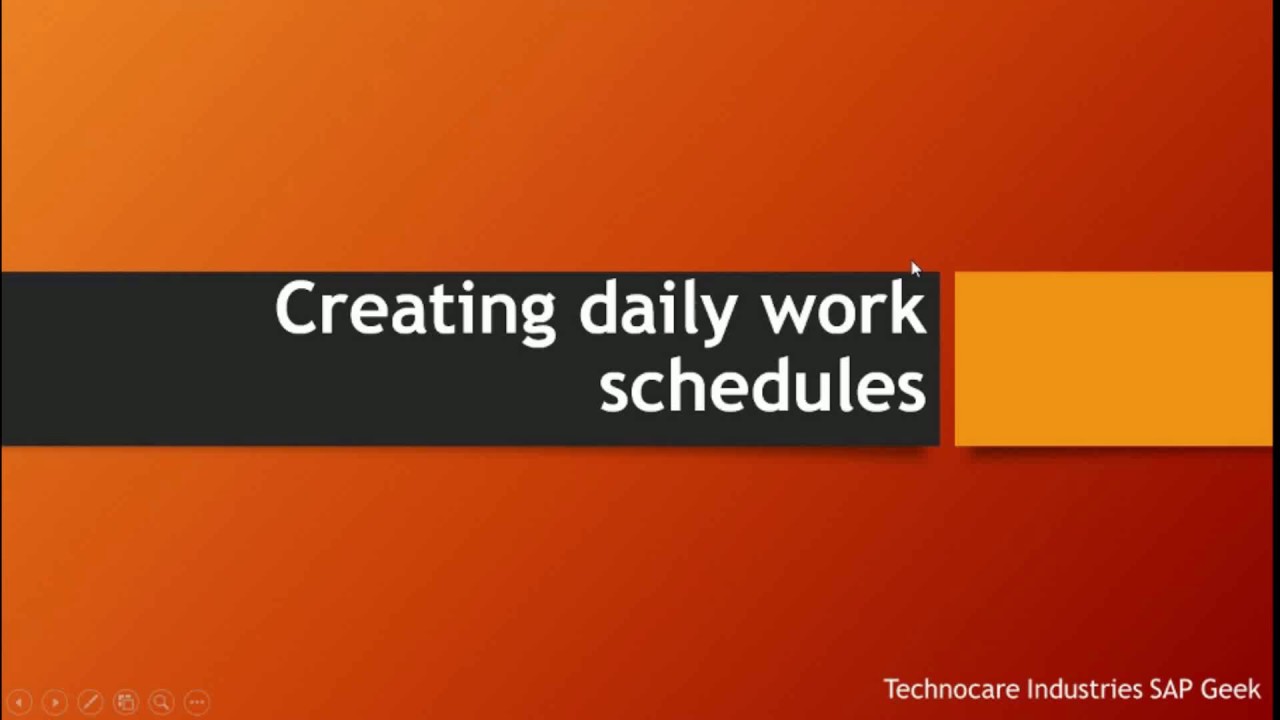 Creating daily work schedules