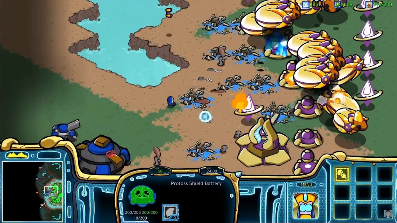 1 Protoss vs 7 Random Computers (Carbot Animations Cartooned Skins)