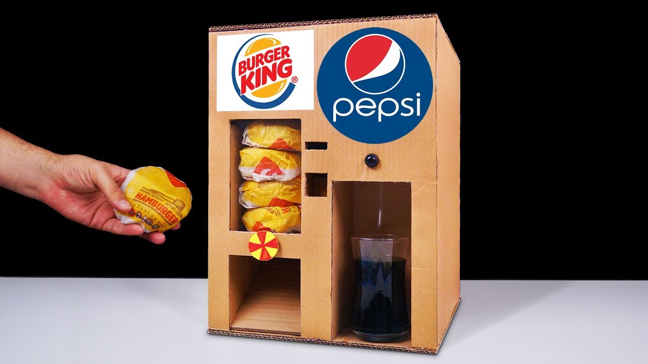 DIY How to Make BURGER KING Vending Machine and Pepsi Fountain Machine
