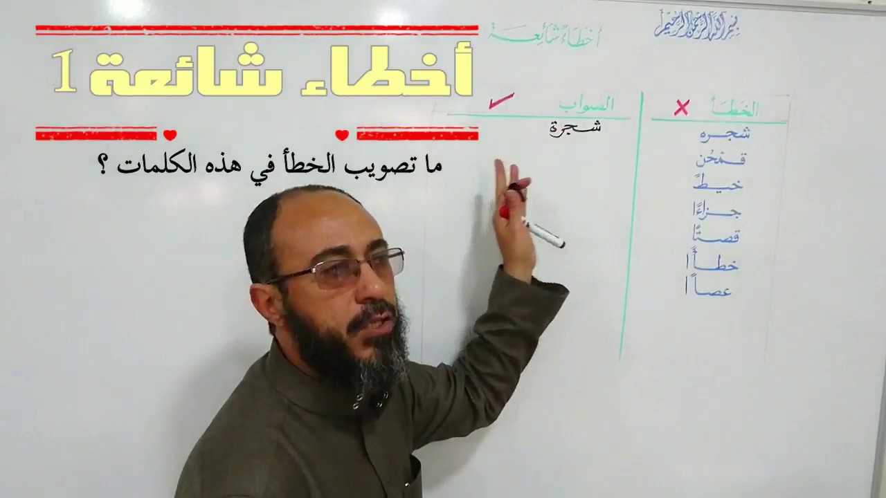 019-أخطاء إملائية شائعة الجزء1- لغتي الجميلة -أ. وليد إبراهيم درة - تعلم الكتابة العربية الصحيحة