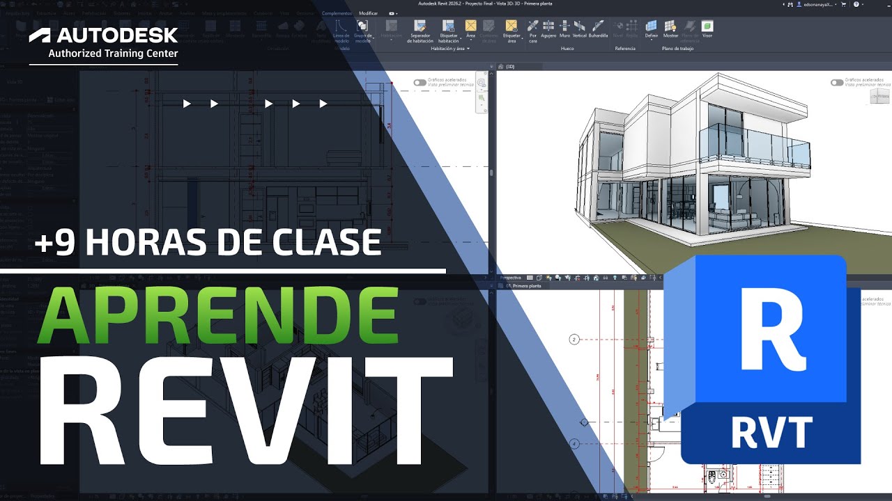 Curso b&aacute;sico Revit 2026 - Curso completo en espa&ntilde;ol