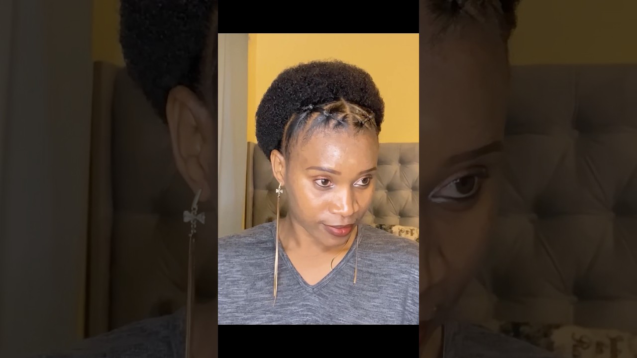 Easy & simple natural hairstyle for short 4a/4b Afro hair #quickandeasyhairstyles #naturalhairstyles