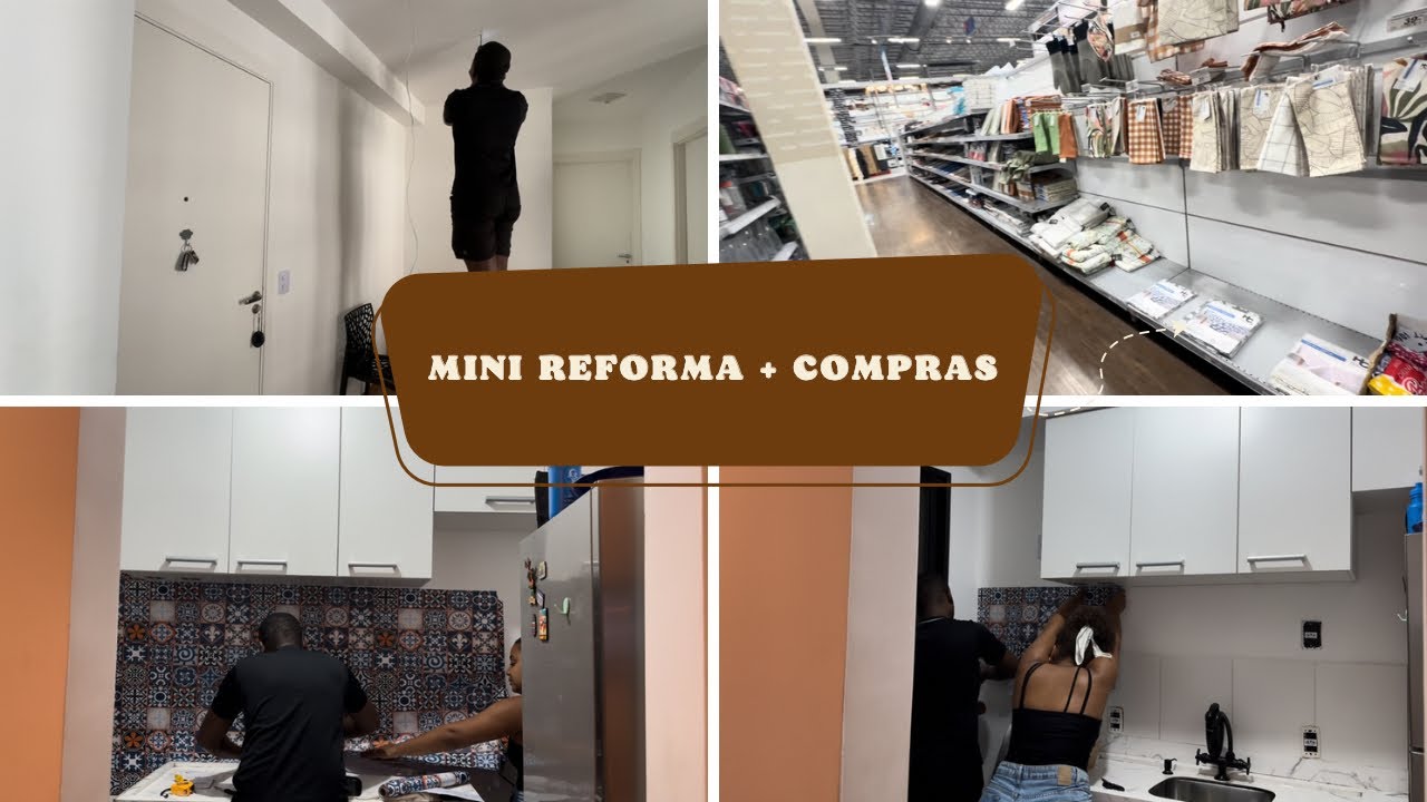 Transformei minha cozinha com menos de R$70 | Papel de parede + luminária + comprinhas