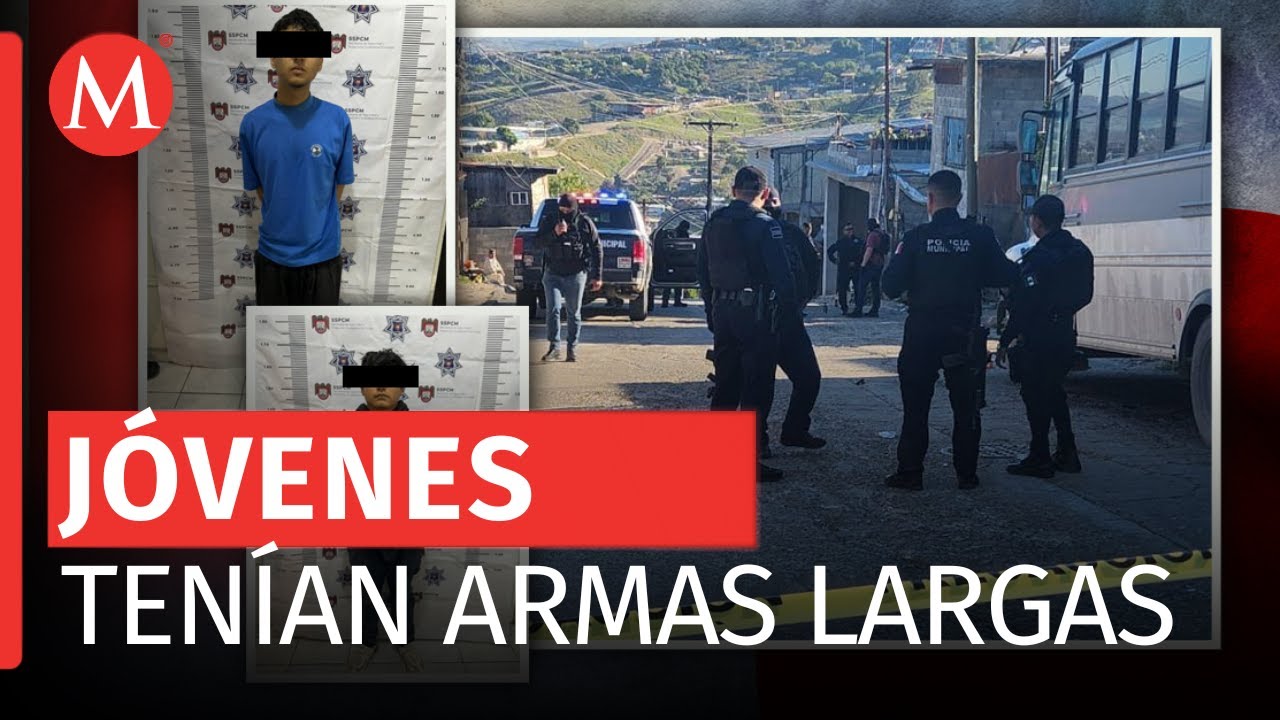Detienen a dos jóvenes de por disparar contra policías en Tijuana