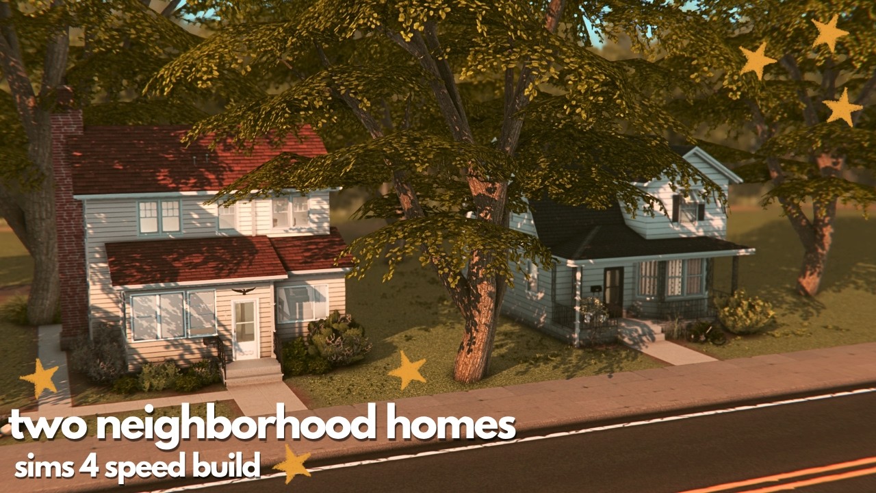 Middle Class Neighborhood Homes || Sims 4 Speed Build || CC