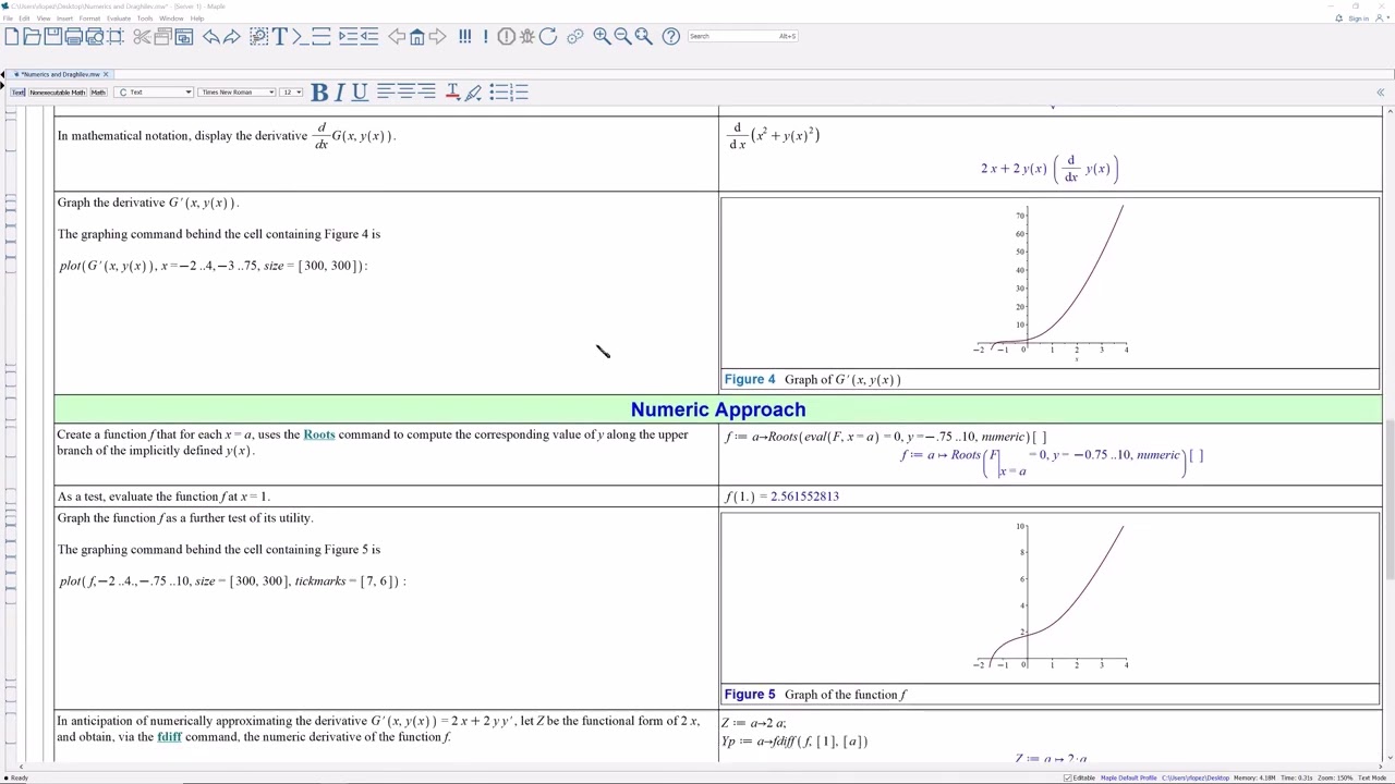 Some Numerical Calculations and the Draghilev Method