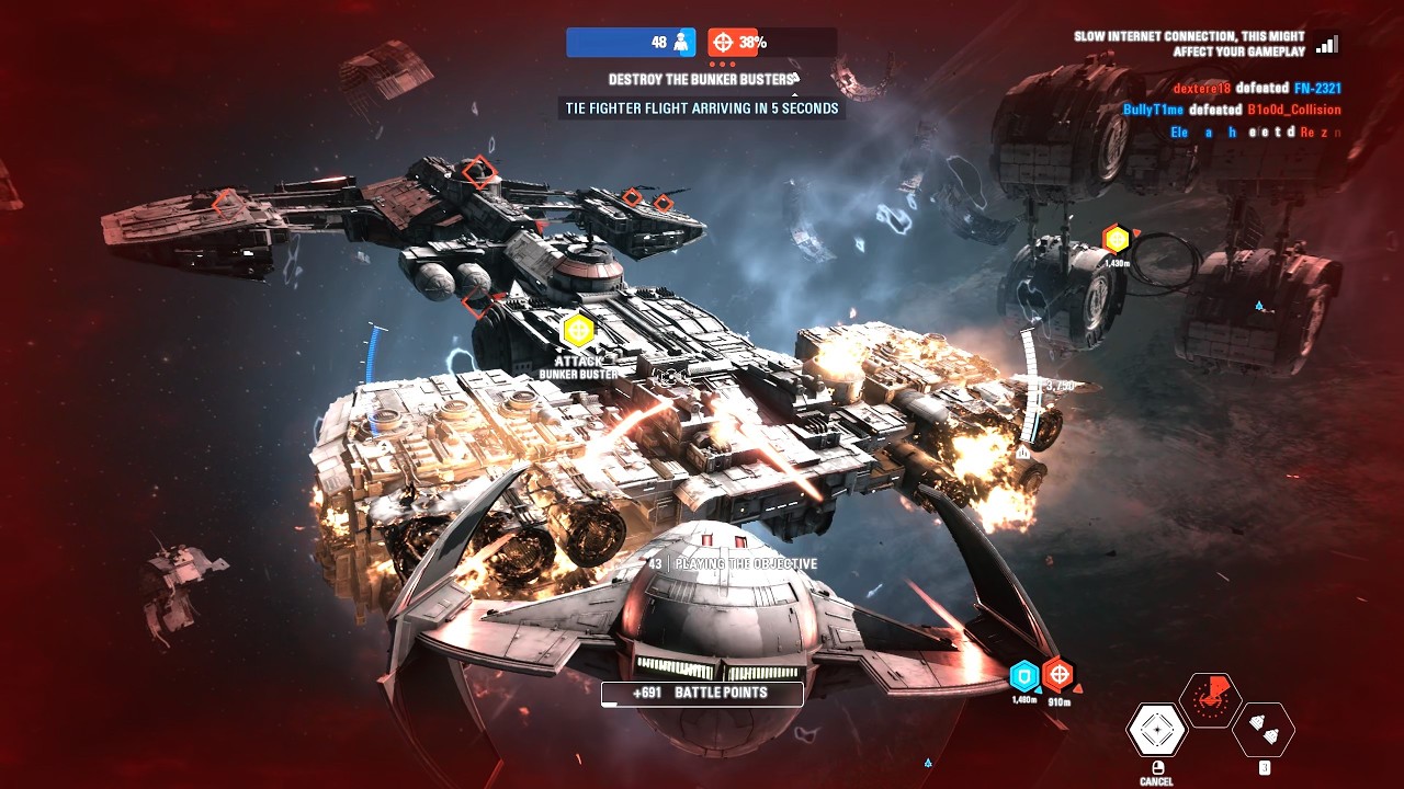Starfighter Assault Gameplay - D'Qar (First Order) Star Wars Battlefront II