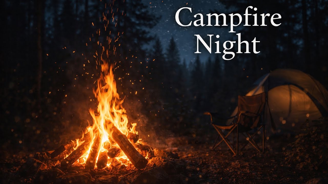 Cozy Campfire Night 🔥 Relaxing Fire Sounds for Sleep (3 Hours)｜焚き火キャンプアンビエンス