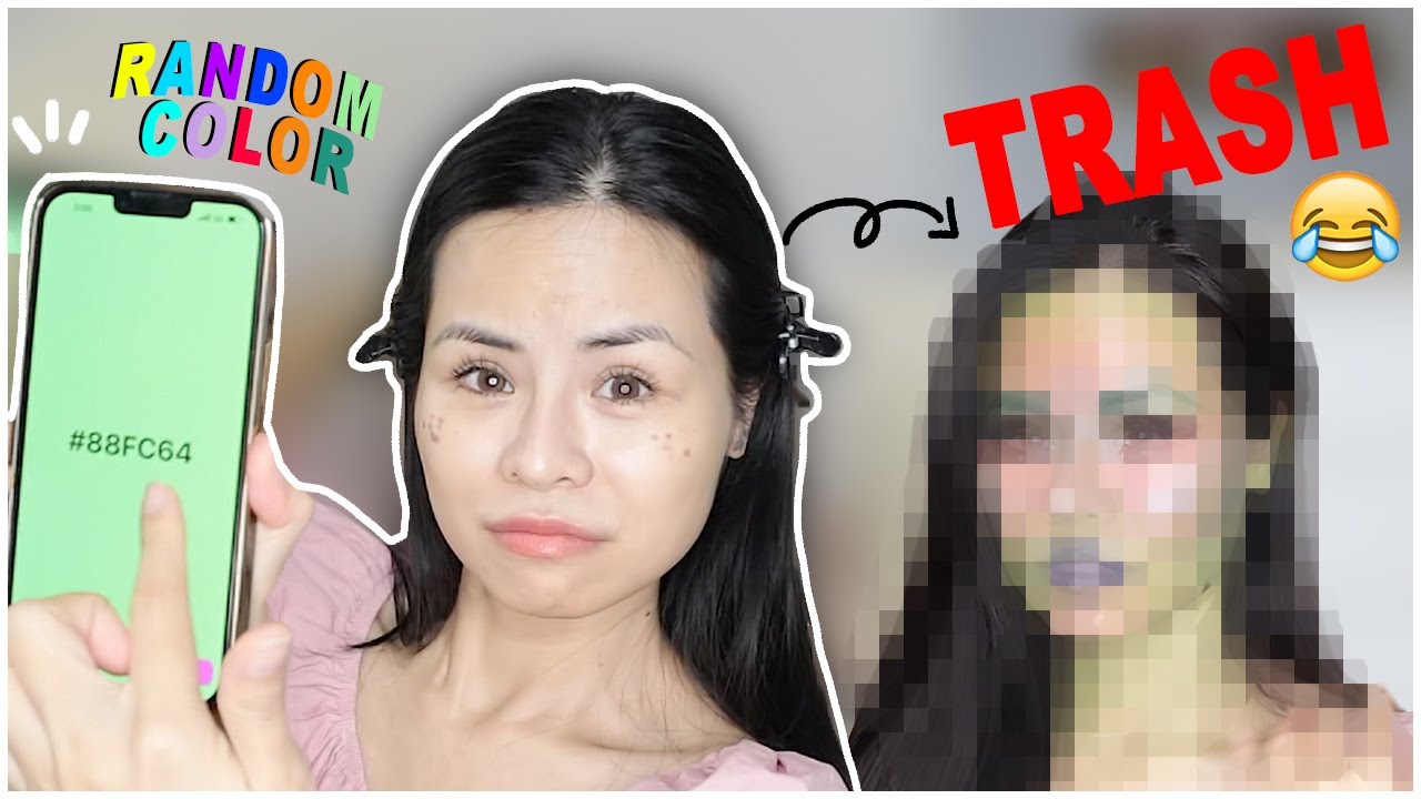 RANDOM COLOR MAKEUP CHALLENGE...Một Makeup Look Rất Biến Thái 😱♡ Tuta.nguyen