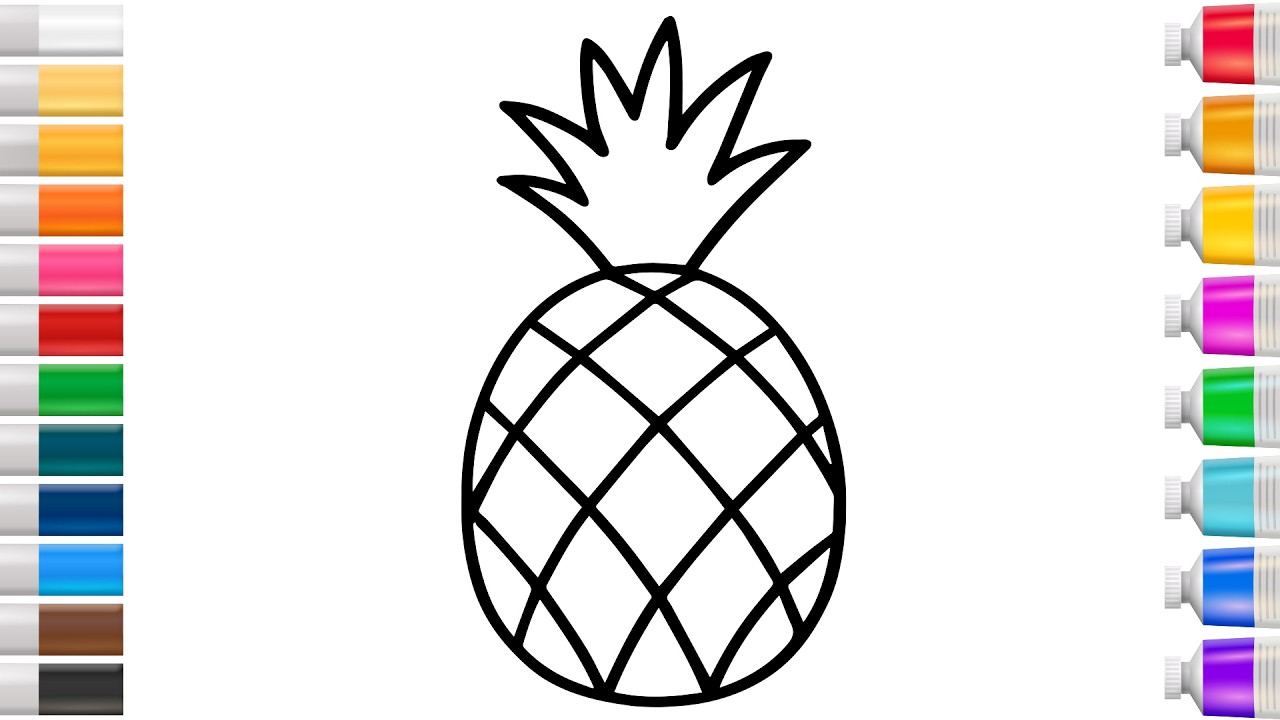 How To Draw a Cute Pineapple | Easy Step By Step Tutorial
