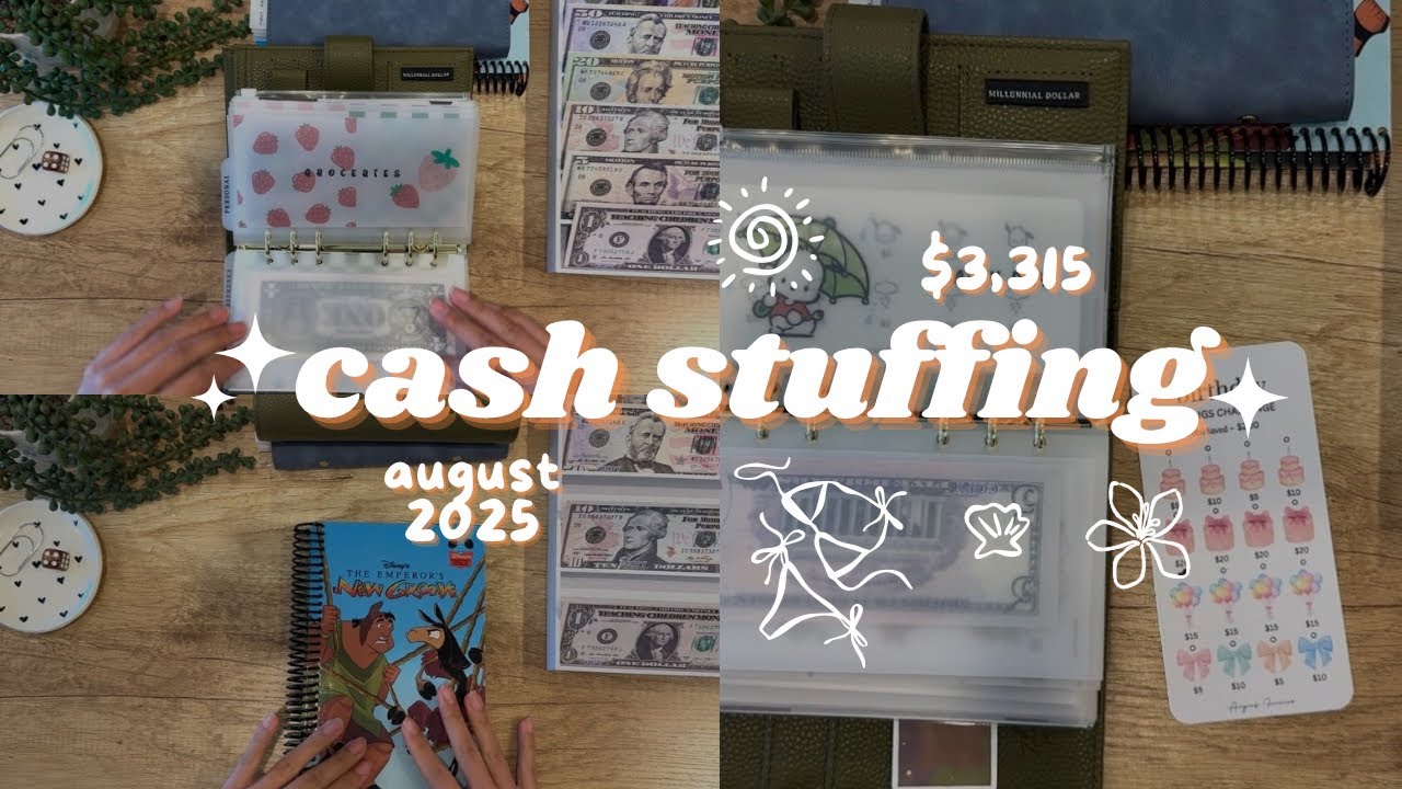 cash envelope stuffing | $3,315 | august 2025 | paycheck no. 1