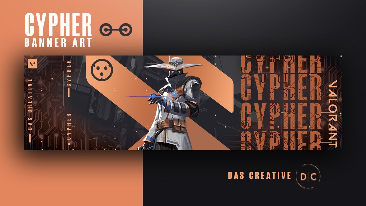 Making a Valorant style Banner, Header art in photoshop Speedart | Cypher agent style | 2020 HD 🎮