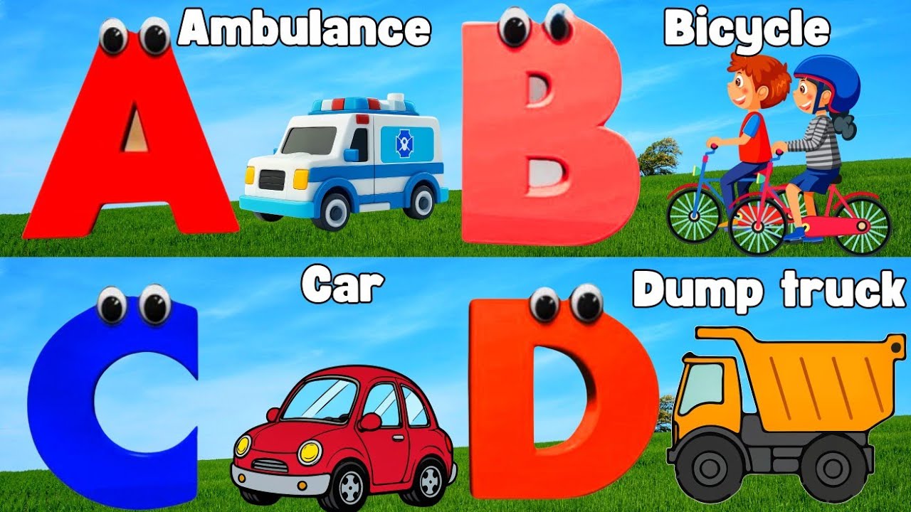 Vehicles Alphabet Song for kids | Vehicle ABC Song | Phonics for Kids | Alphabet Letters, Baby