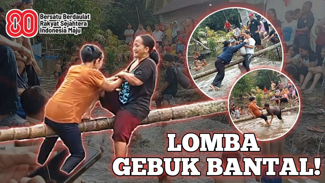 Lomba Gebuk bantal HUT RI ke-80|Emak-emak lucu🤣😂