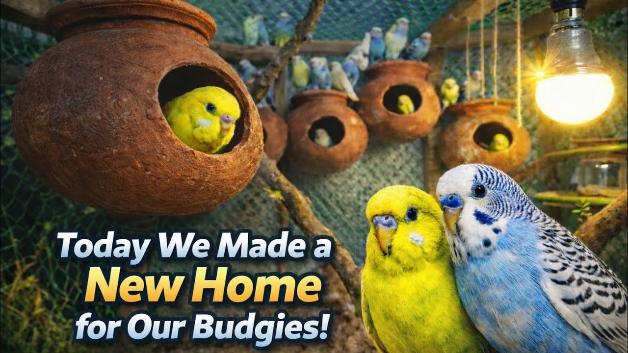 Today We Made a New Home for Our Budgies! 🥰🥰
