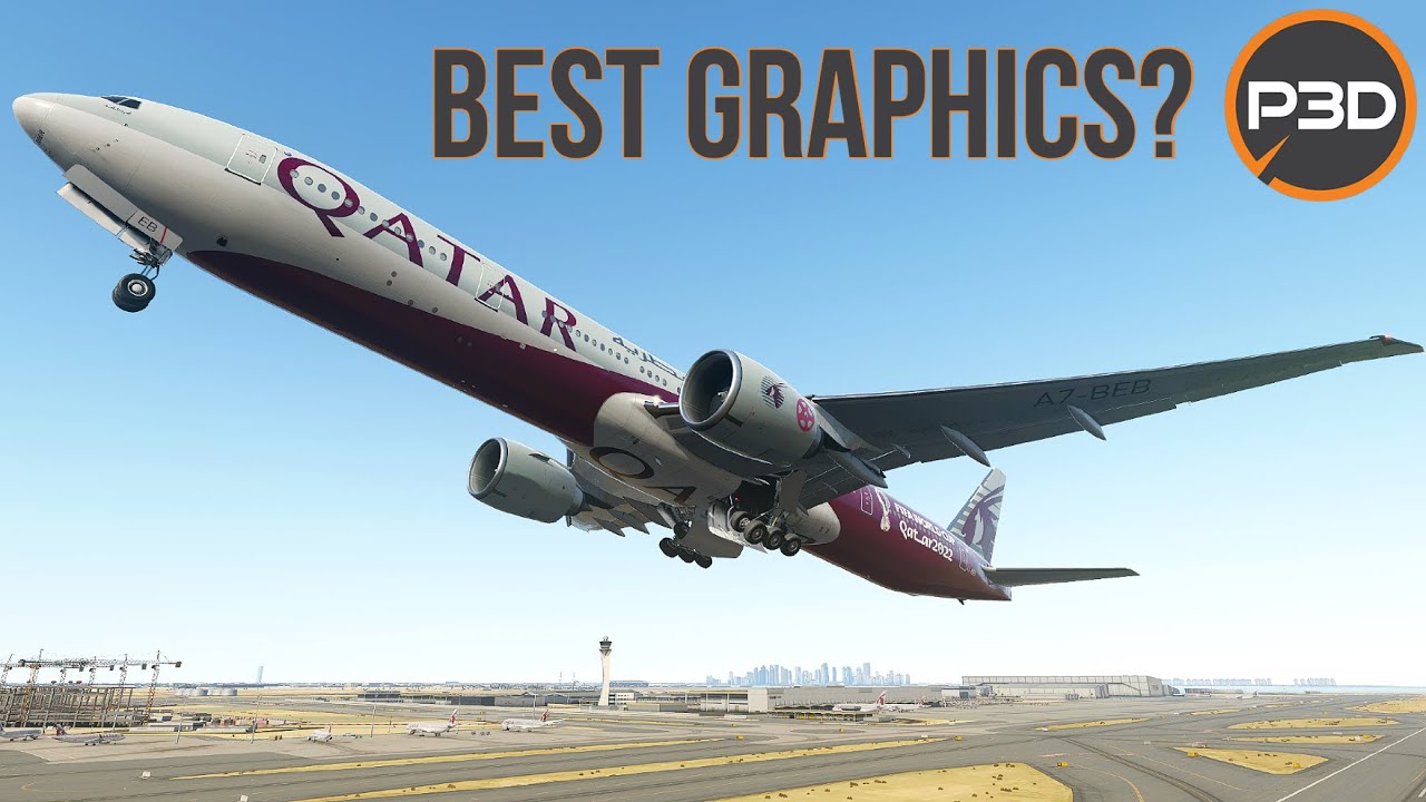 [P3D V5] Amazing New Taxi2Gate Scenery + Parallel Takeoff! | PMDG 777 Doha Departure