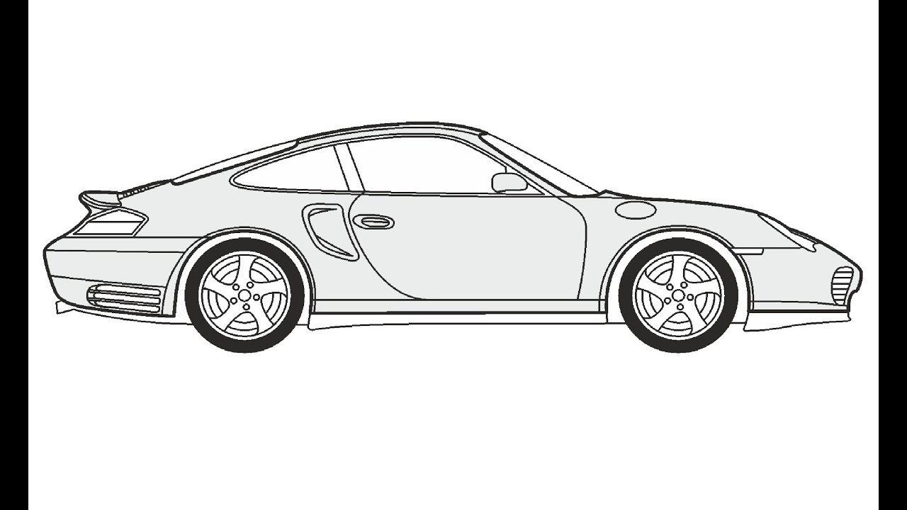 How to Draw a Porsche 911 Turbo / Как нарисовать Porsche 911 Turbo