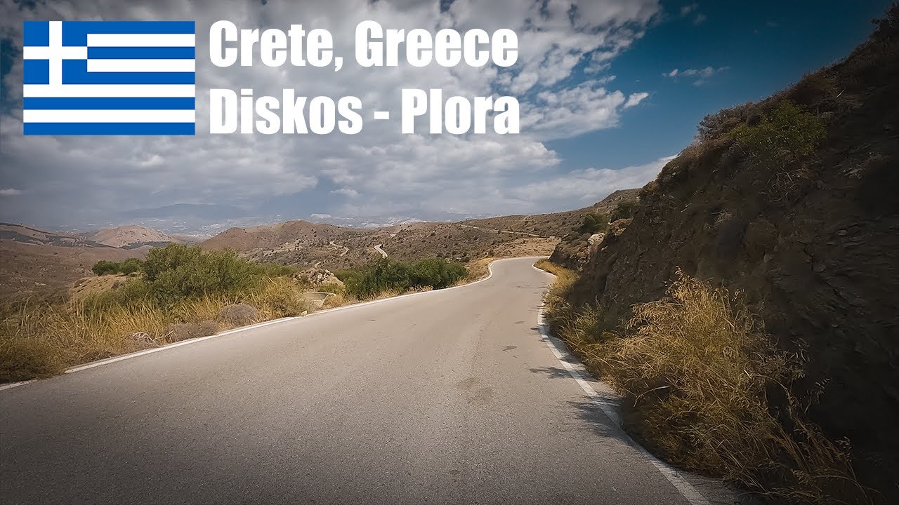Driving from Diskos to Plora, Crete, Greece