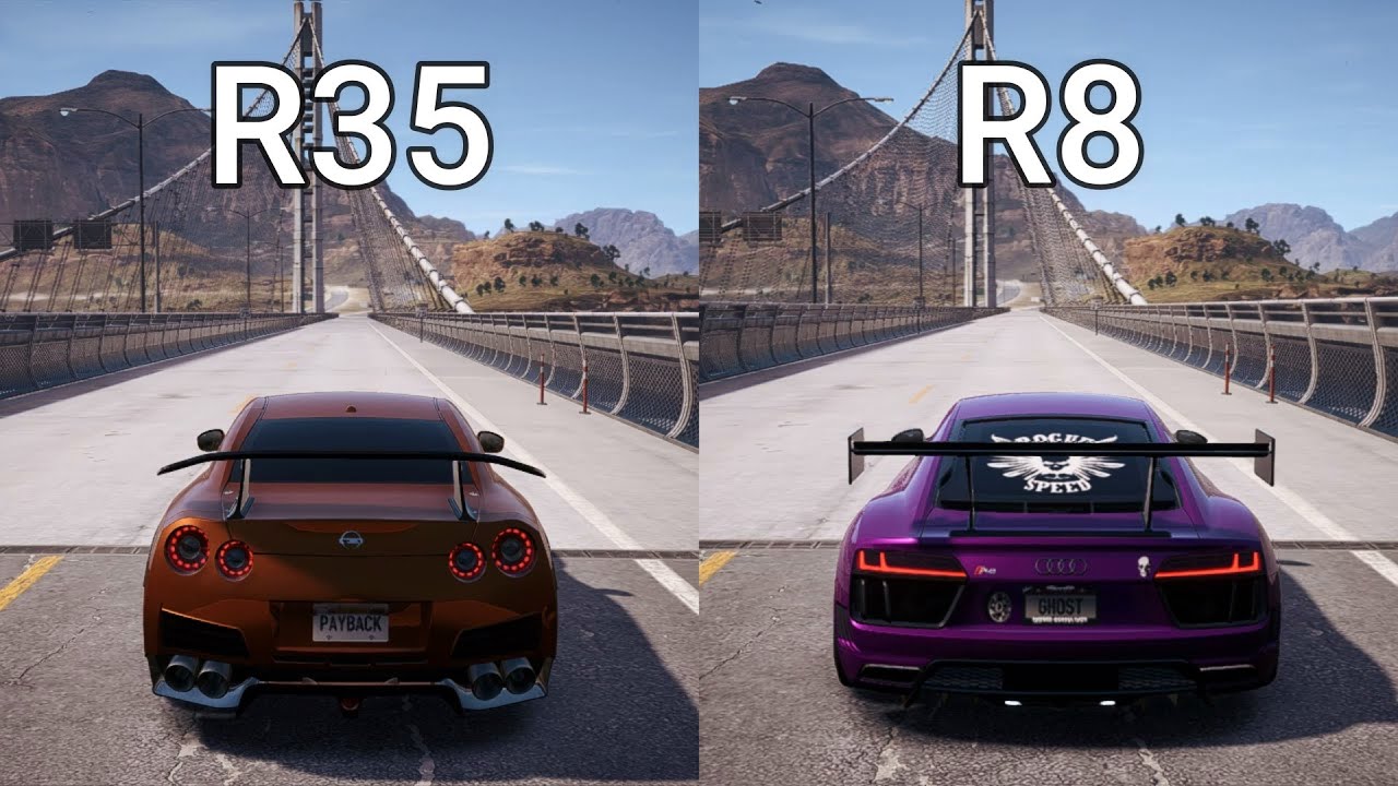 NFS Payback - Nissan GTR R35 vs Audi R8 V10 plus - Drag Race