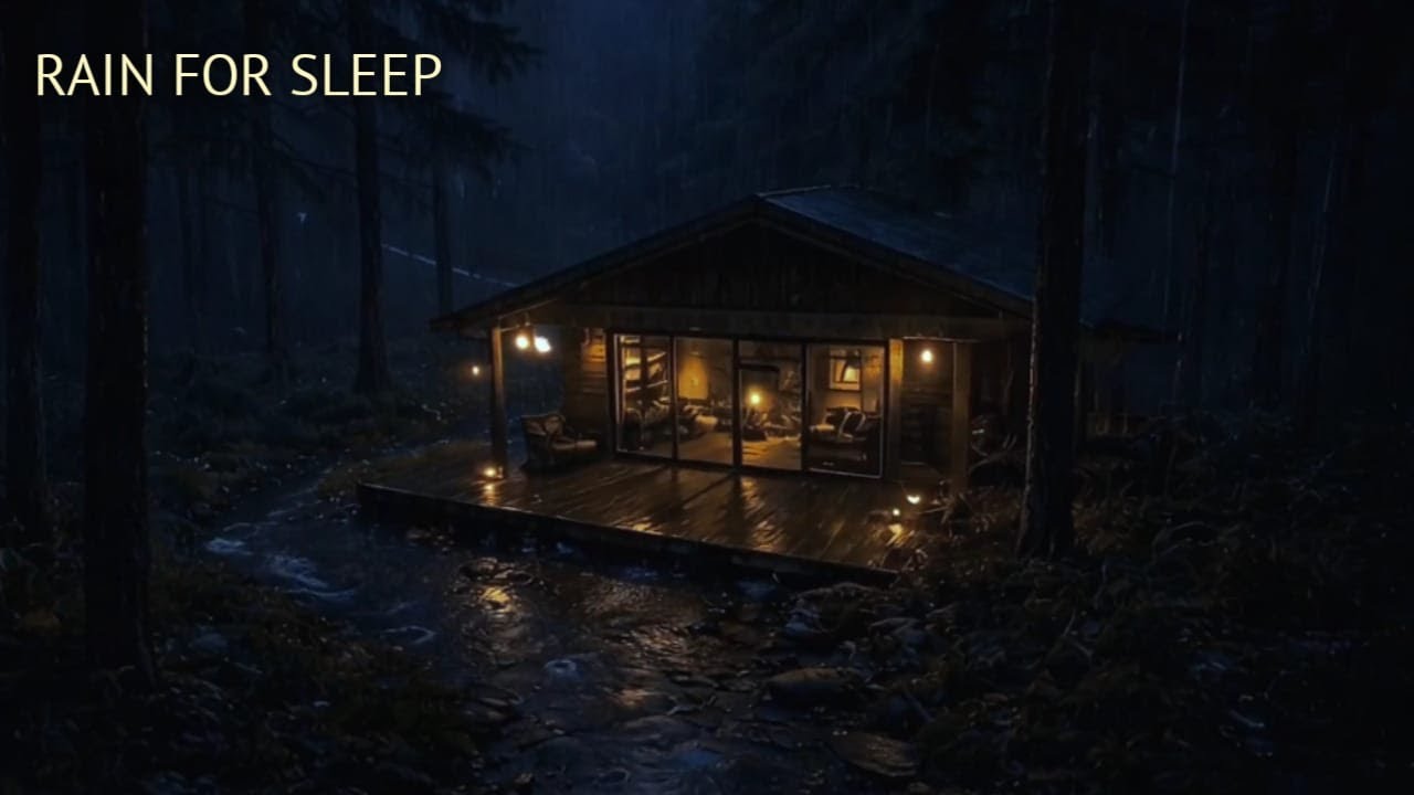 Deep Sleep Rain Sounds 🌧️ Cozy Cabin in the Forest | Relaxing Night Ambience (Live)