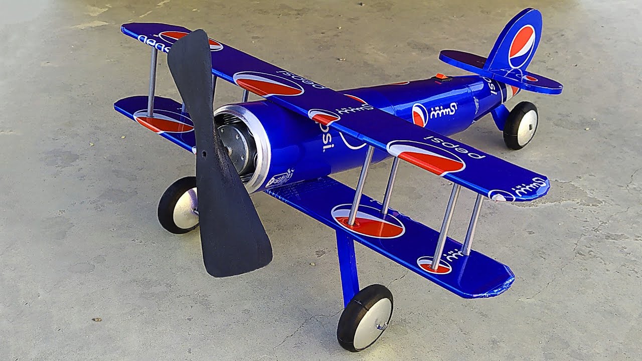 Make an Amazing Mini Airplane Fan with pepsi cans 🛩️ Hatz CB-1 model