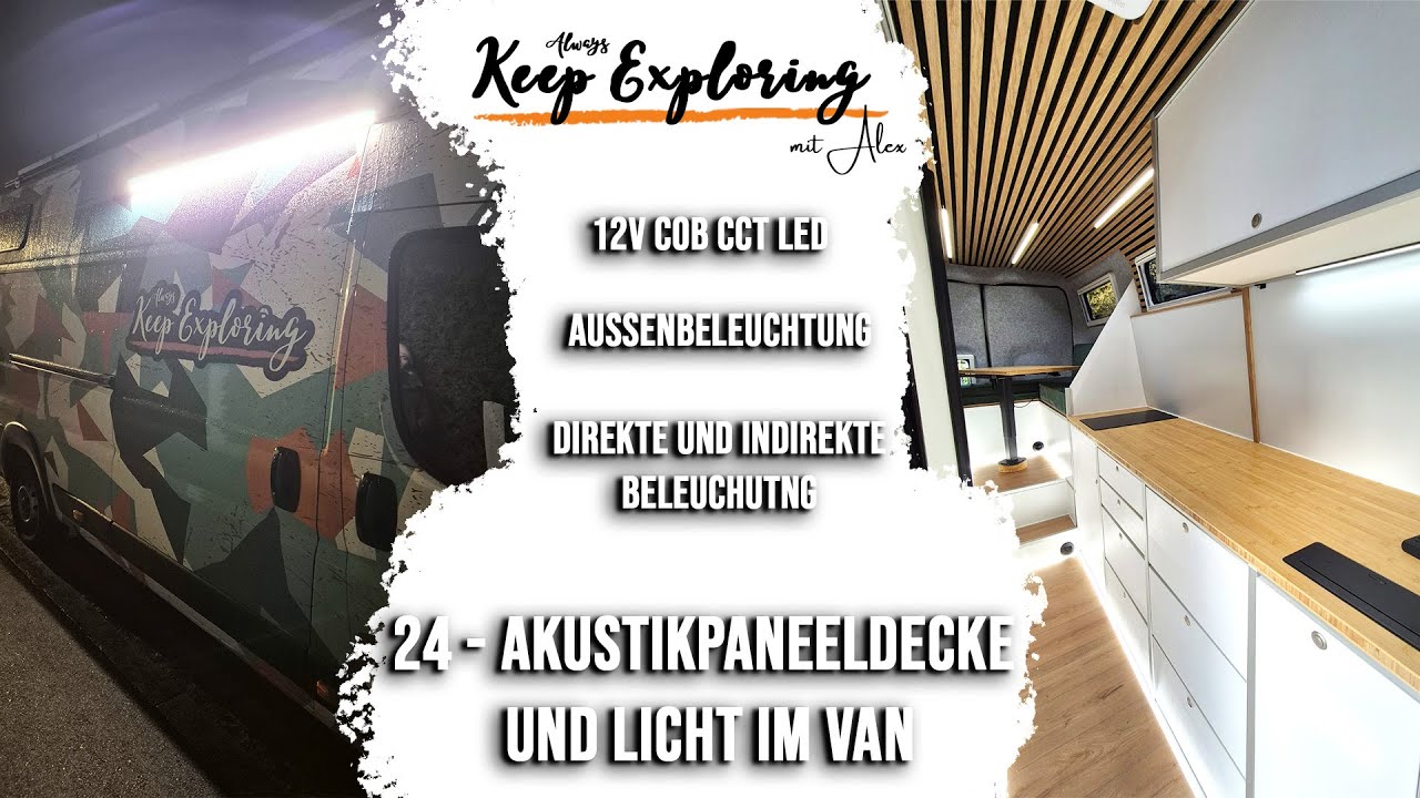 2.24 || Akustikpaneel-Decke mit LED Beleuchtung || Fiat Ducato L5H3 Camperausbau