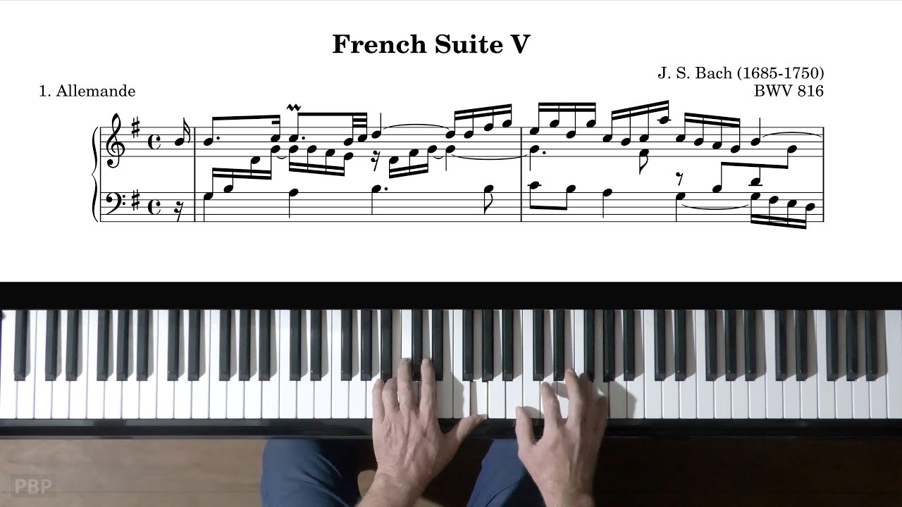 Bach French Suite No.5 (complete) P. Barton, FEURICH 218 piano