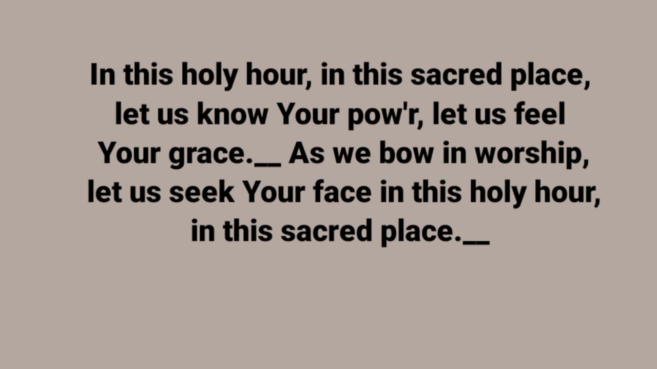 In This Holy Hour(tenor)