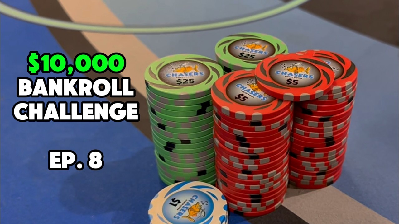 HIGH HAND JACKPOT at Chasers!? | $10,000 Bankroll Challenge Ep 8
