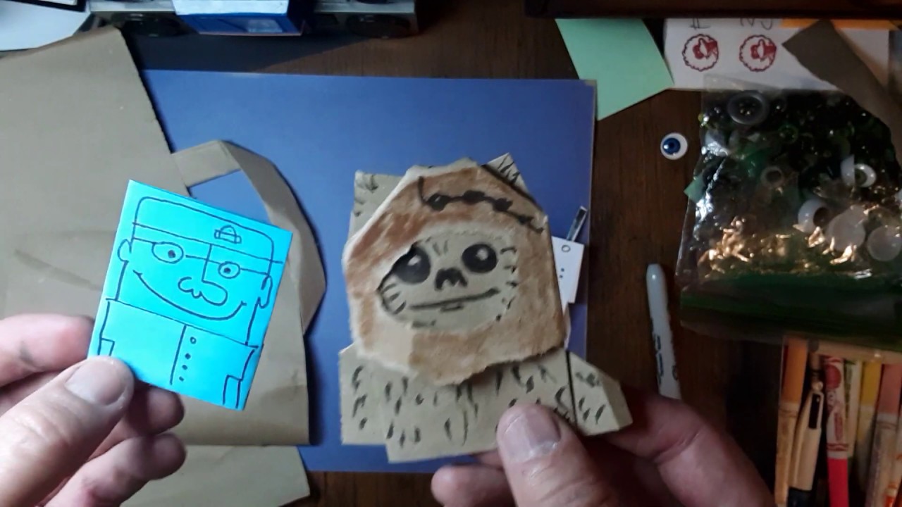 How to Fold EZ Origami Ewoks from a paper bag!
