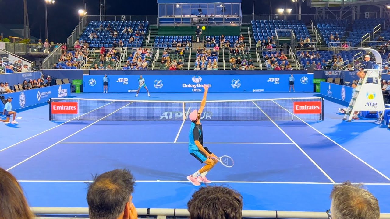 Opelka vs Eubanks Delray Beach Court Level View [4K 60FPS]