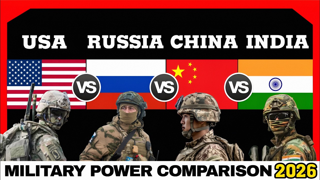 USA vs Russia vs China vs India Military Power Comparison 2026 | India vs China vs Russia vs USA