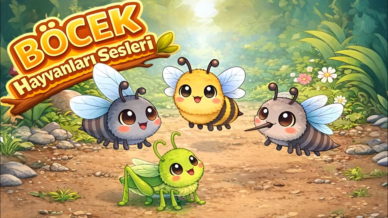 🦗 Böcek Hayvanları Sesleri  | Çocuklar İçin Eğitici Hayvan Sesleri | Hayvan Sesleri