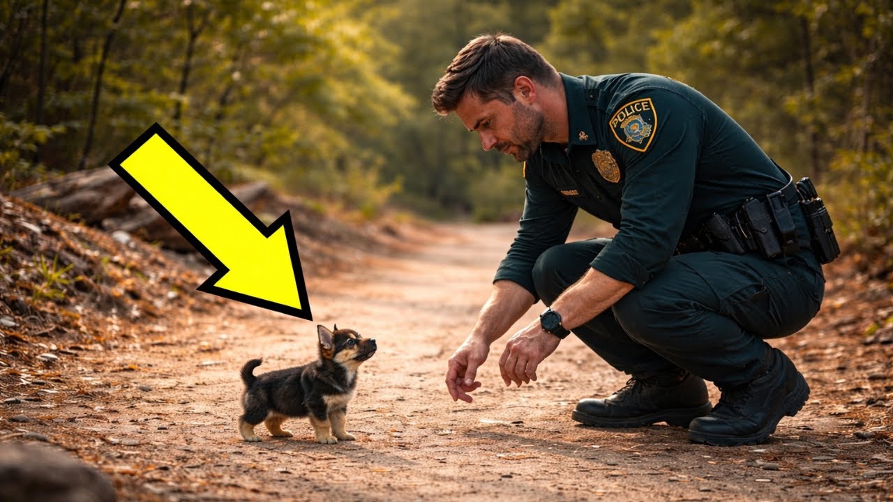 Un cachorro no deja de seguir a un policía… cuando él descubre el motivo, rompe a llorar