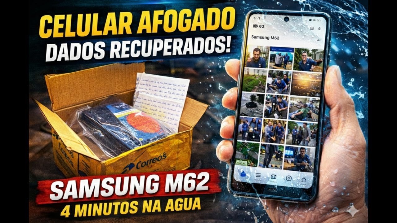 Samsung M62 não ligava após cair na agua – reparo completo na bancada
