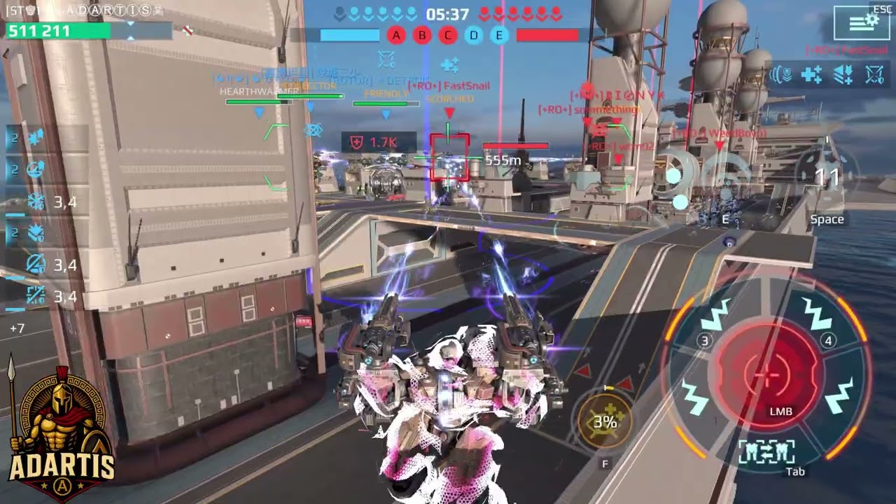 War Robots ADARTIS  solo VS  full squad [ +RO+ ]