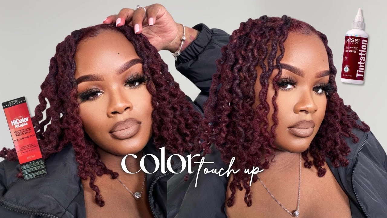 🍒 LOC TUTORIAL: Red Loc Color Touch Up Using L’Oreal Hicolor & Kiss Colors | IamJackieCymone