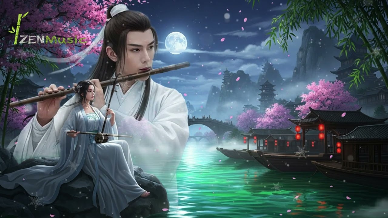 Chinese Bamboo Flute & Erhu Music for Deep Sleep Meditation, Stress Relief, Relaxing Night Music