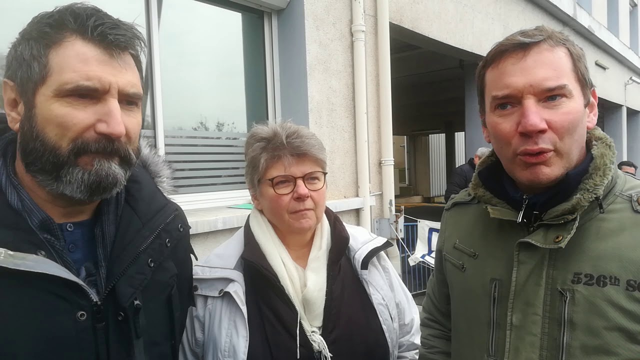 Vincent Cavallin (CGT), Anne Delmas (CFDT) et Sébastien Philor (FO)