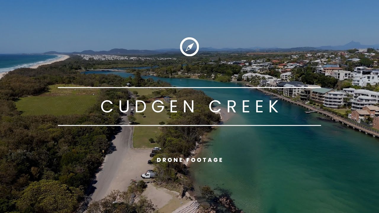 Cudgen Creek, Kingscliff 4K Drone Stock Footage, Northern NSW Australia