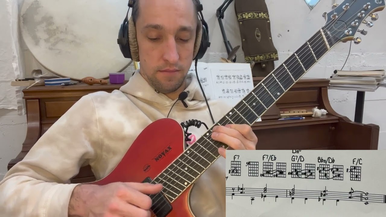 Ted Greene Guitar Studies - Walking Bass Blues in F no. 2