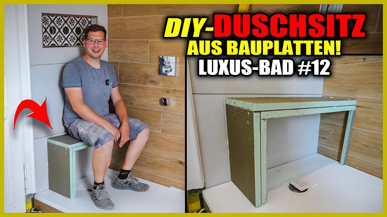 DUSCHSITZ SELBER BAUEN - Sitz in Dusche aus Bauplatten bauen! | LUXUS-BAD #12 | Home Build Solution