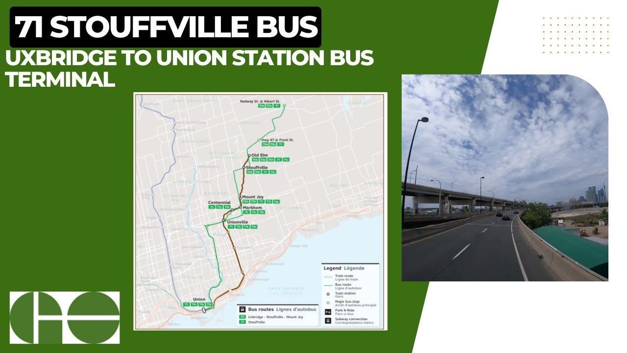 GO Transit 71 Stouffville Bus - Uxbridge To Union Station Bus Terminal - Full Route