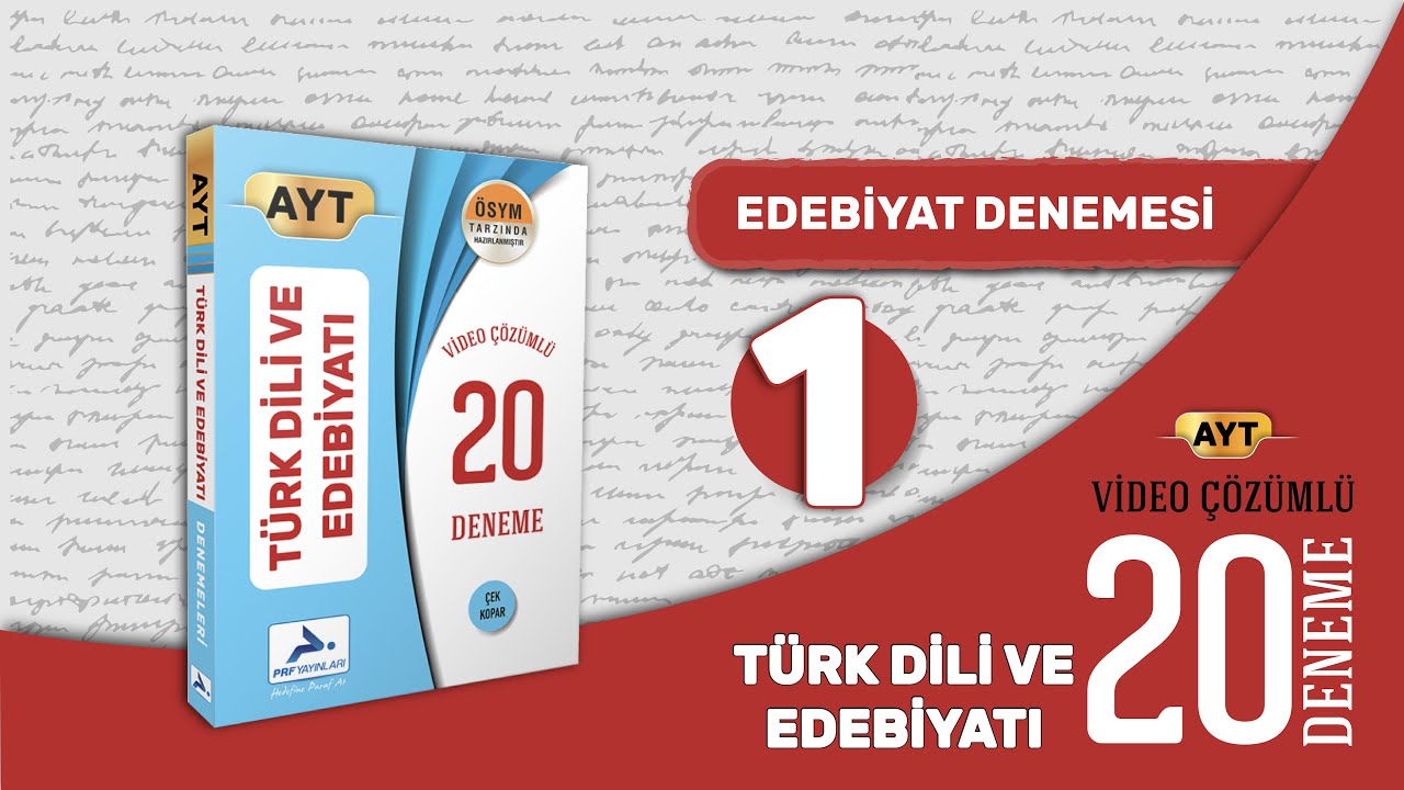 AYT Edebiyat Deneme Çözümleri 1 | AYT Türk Dili ve Edebiyatı 20 Deneme Kitabı