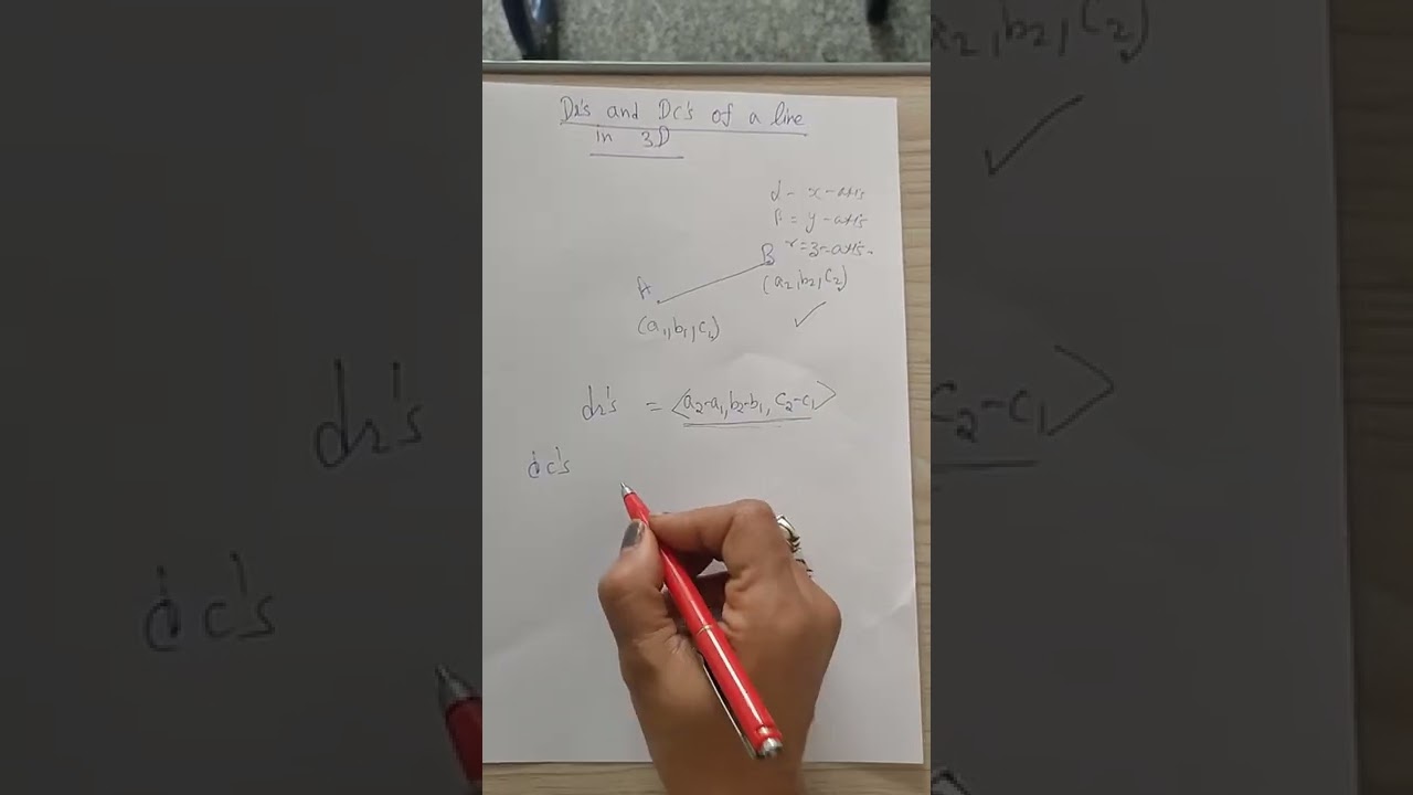 Three Dimensional geometry- Direction ratios and Direction cosines