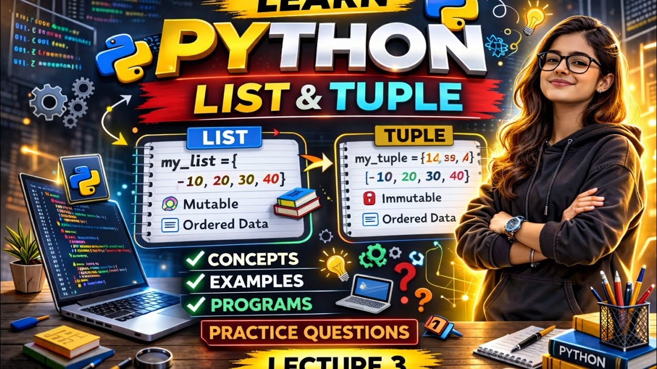 Python series for Beginner 🚀|| Lecture 3 || List and Tuples