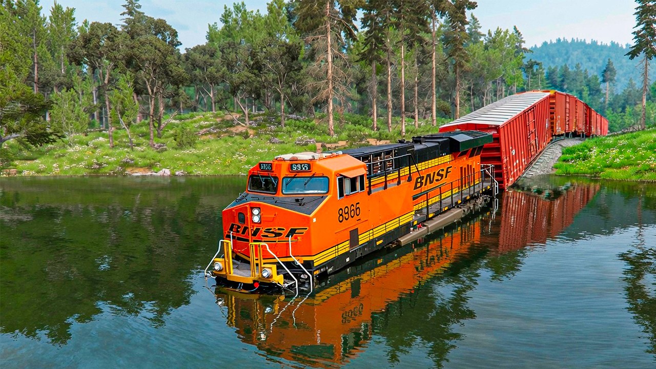 Epic Train Crash vs Flooded Railroad Bridge vs Deep Water Disaster in BeamNG.Drive