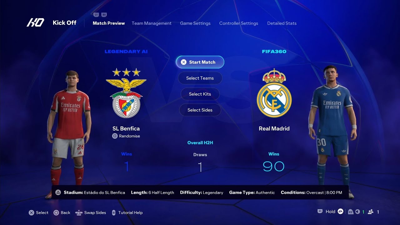 EA SPORTS FC 26 | Legendary | UEFA Champions League | League Phase | SL Benfica v Real Madrid | Está