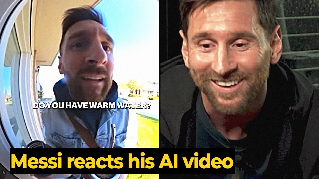 Messi&rsquo;s funny reaction to watching his AI video on TikTok during his new interview with Luzu