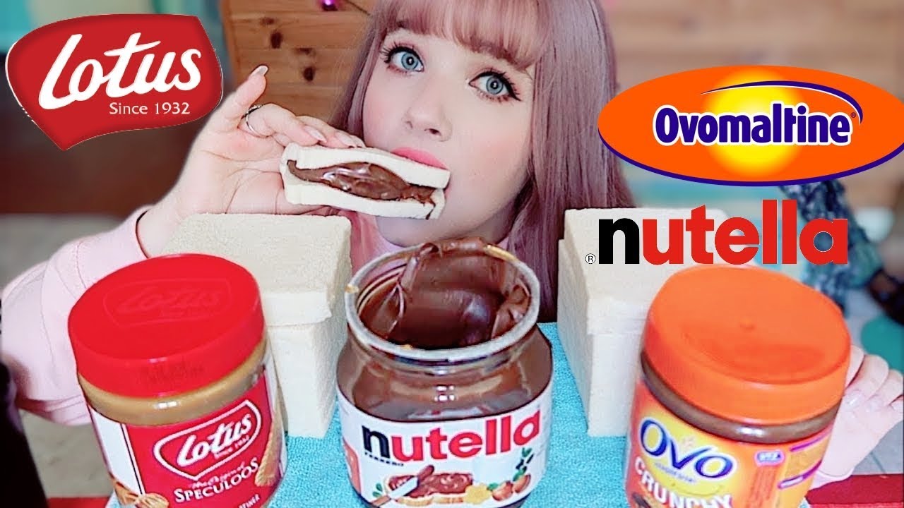 NUTELLA, OVOMALTINE CRUNCH & SPECULOOS SPREAD 🍞 MUKBANG